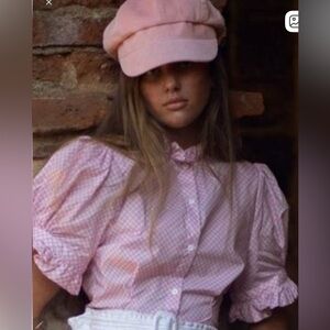 🦄Selkie Bistro Blouse Pink Gingham